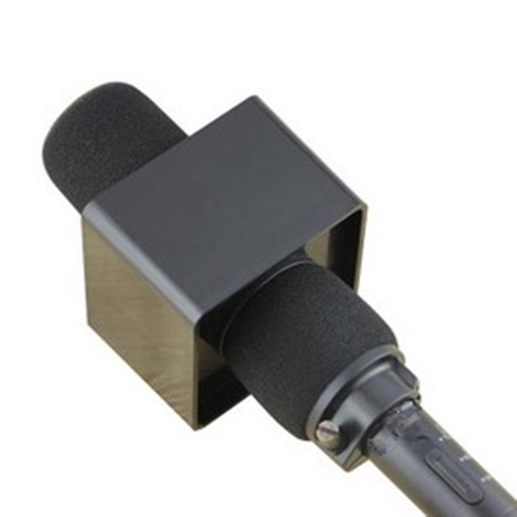 2pcs 42mm Round Handheld Microphone Interview Square Cube Flag Station