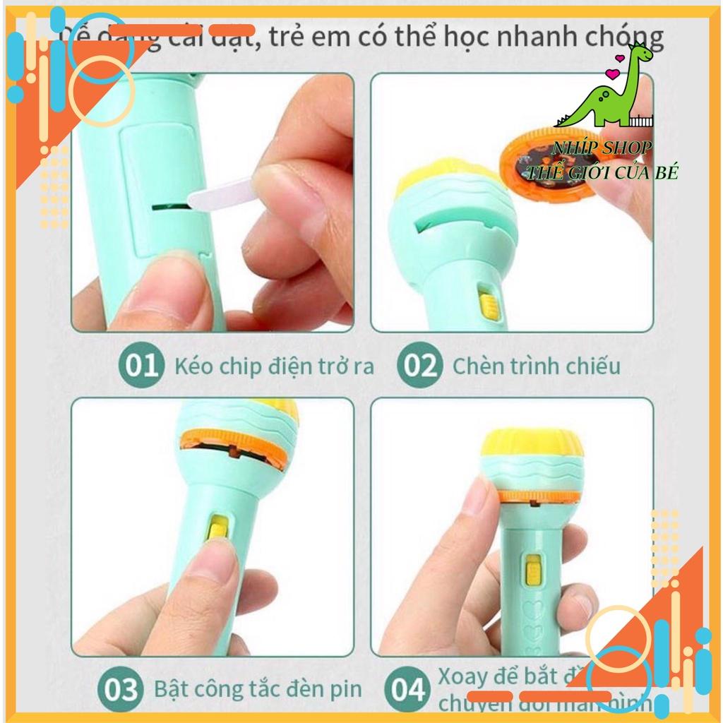 Đèn Pin chiếu hình 10 chủ đề 80 hình cho bé ( hộp xịn )