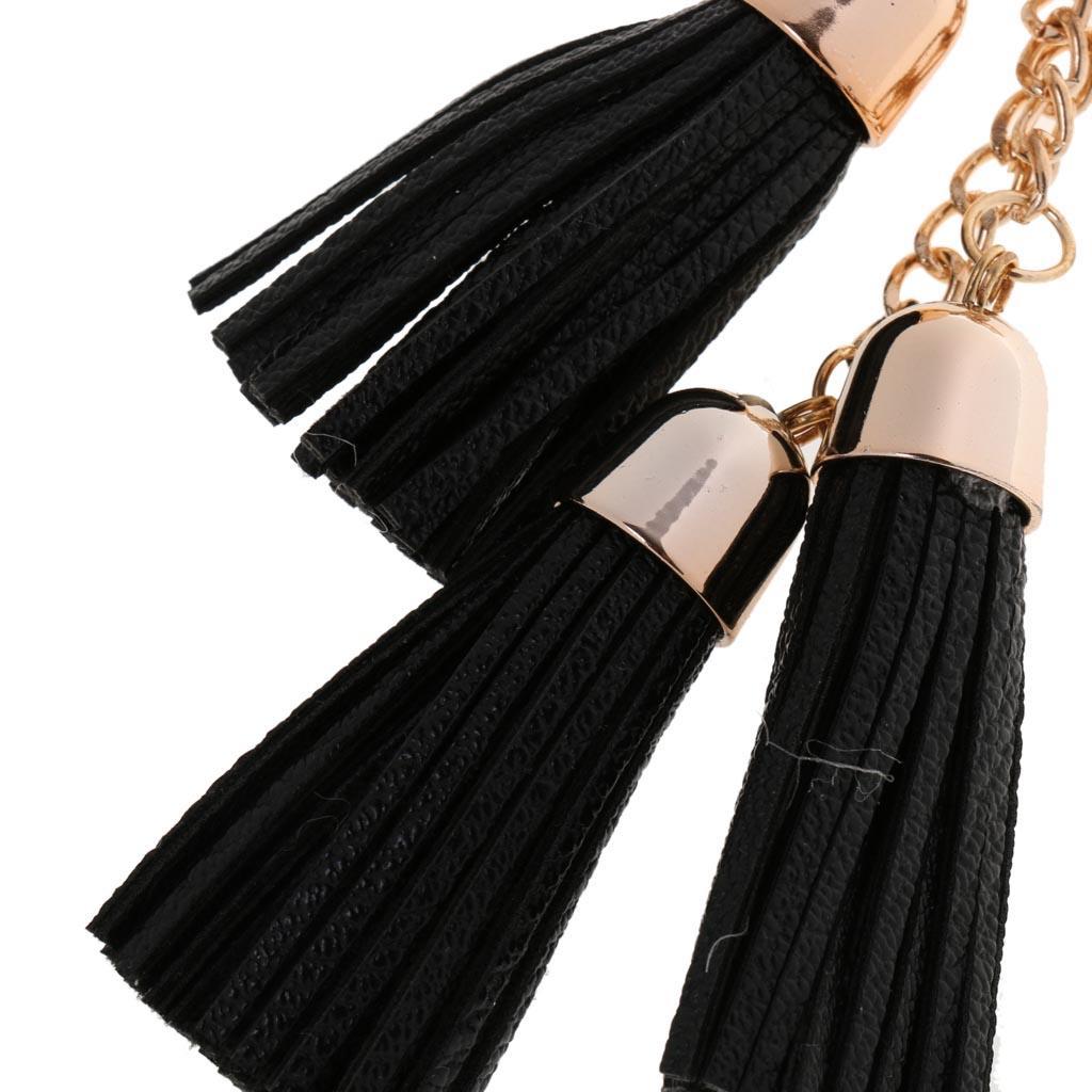 Fashion Bag Faux Leather Tassel Pendant Accessory Purse Decor Charm Keychain