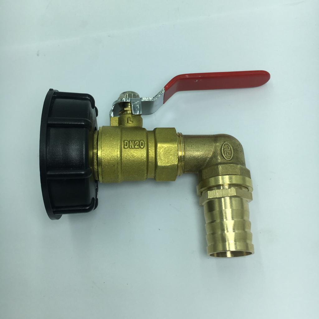 Đầu Nối Chủ đề Dày 1 PC IBC / Tấn Thùng Với Van đồng Thau đầy đủ 90 độ