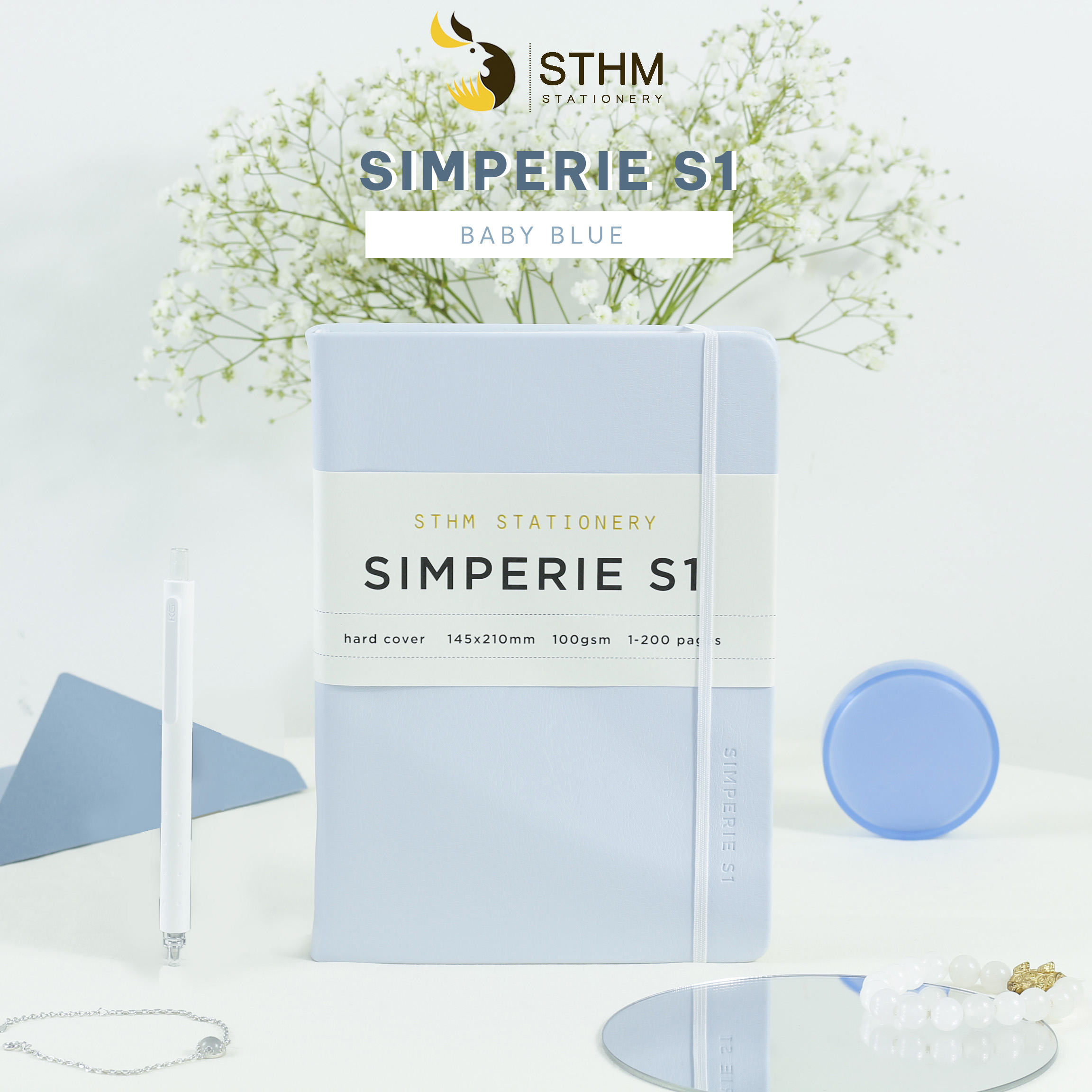 [STHM stationery] - SIMPERIE S1 - Neptune - Sổ tay bìa cứng da PU - 200 trang có đánh số