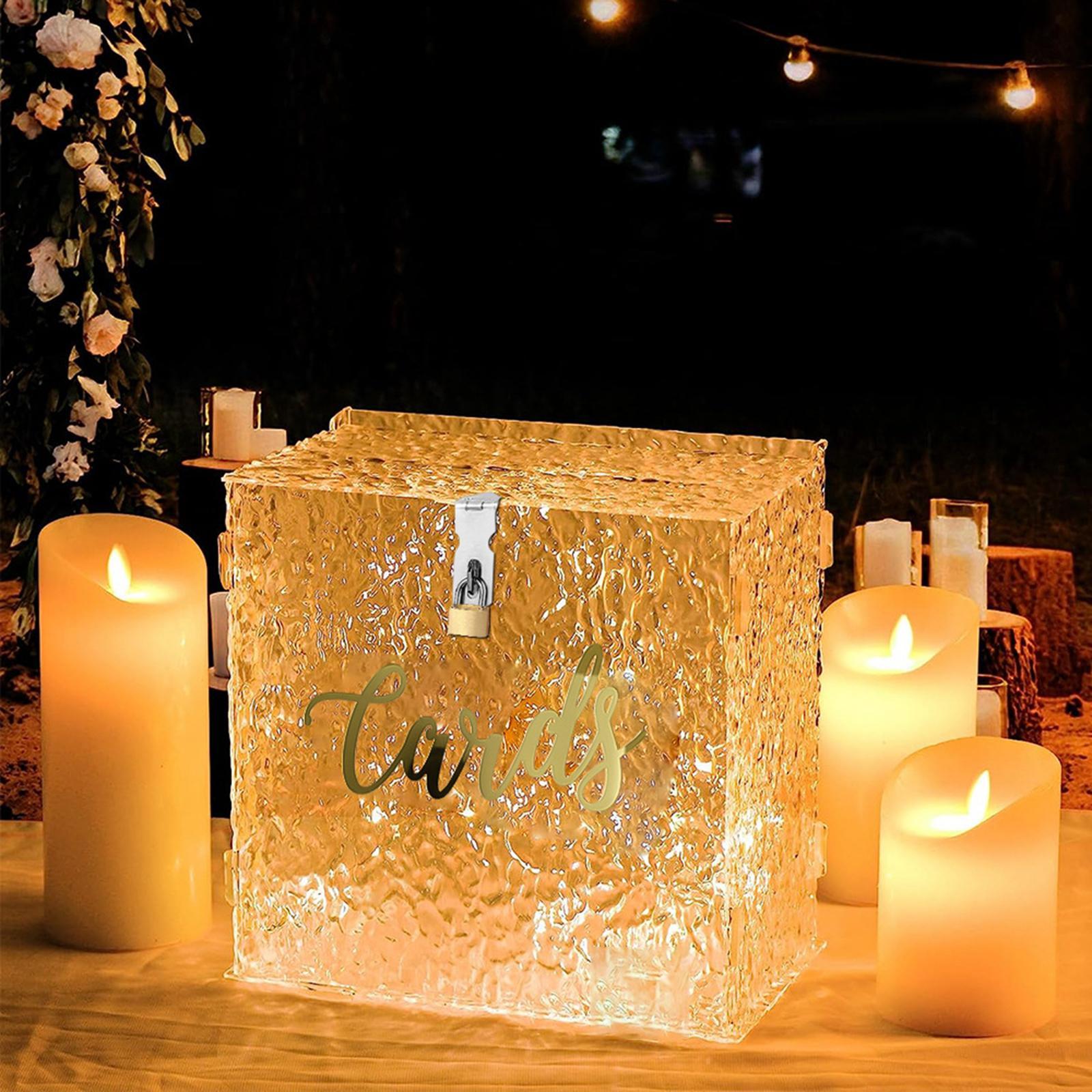 Acrylic Card Box Envelop Card Box Money Box Holder Wedding Supply Thick Gift Card Box Greeting Card Box for Graduation Reception Party Decor