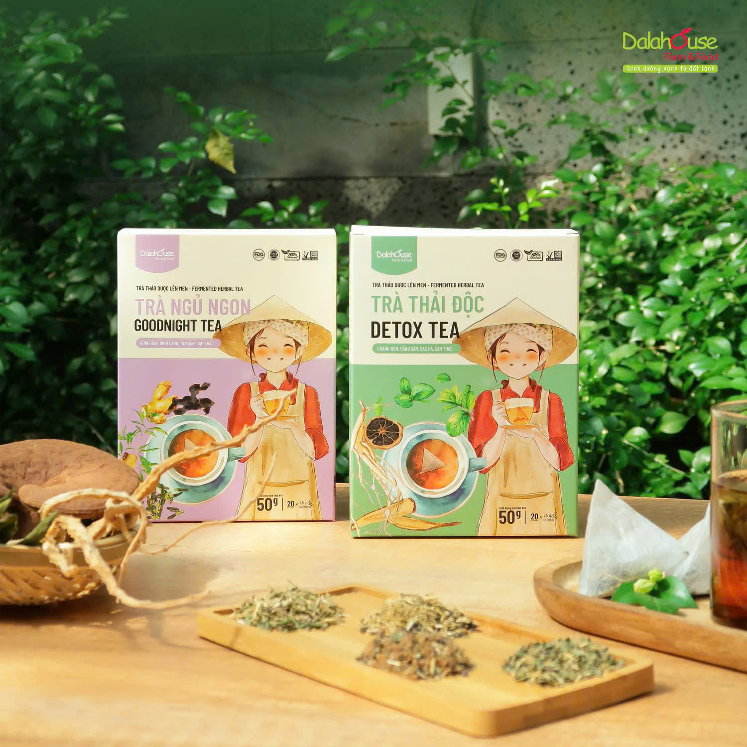 Trà Ngủ Ngon Dalahouse Hộp 50g - Thanh Nhiệt, Mát Gan, Cải Thiện Giấc Ngủ, Tốt Cho Tim Mạch, Giảm Cân, Eatclean, Healthy