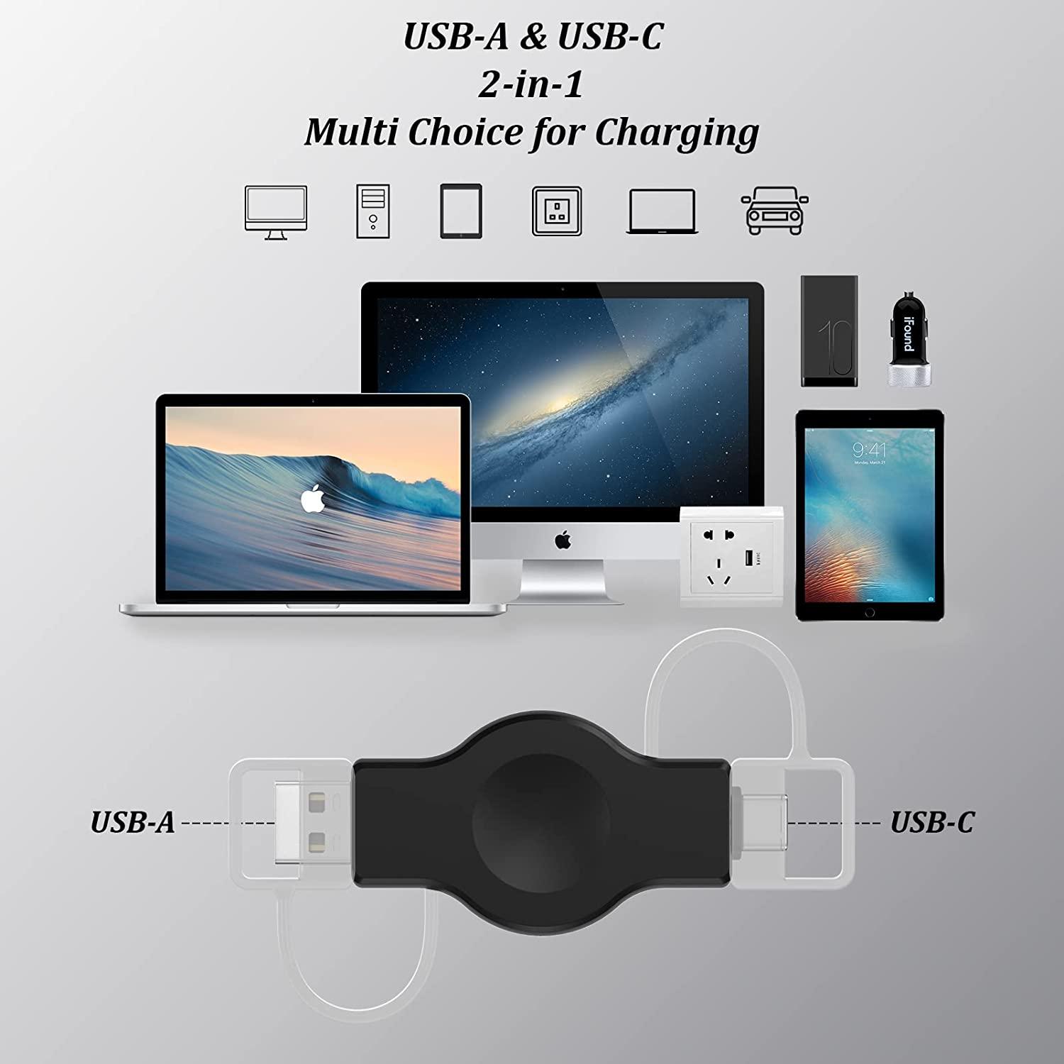 Dock bộ sạc không dây Newdery cho Apple Watch Series 8/7/6/5/4/SE/3/3/2 Bộ sạc không dây Bộ sạc không dây USB Type C