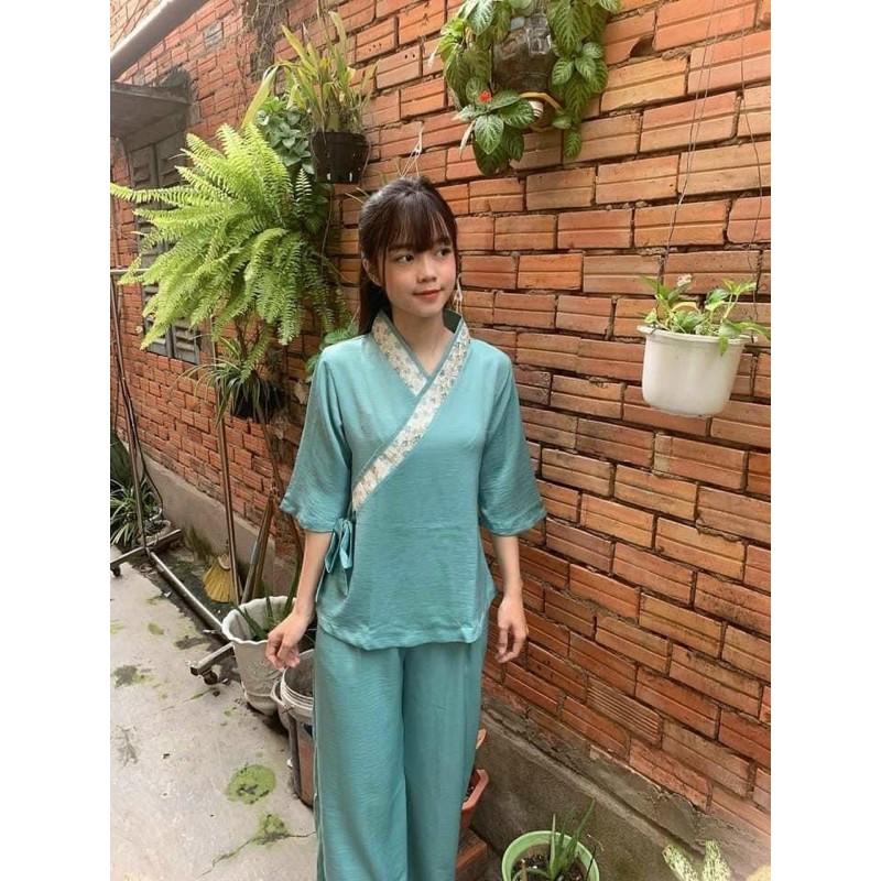 ĐỒ LAM ĐI CHÙA  MẪU LỤA PHÁP