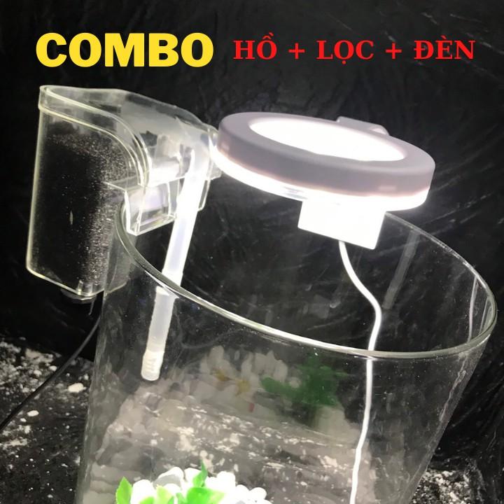 Bể cá mini để bàn COMBO kèm phụ kiện tiểu cảnh