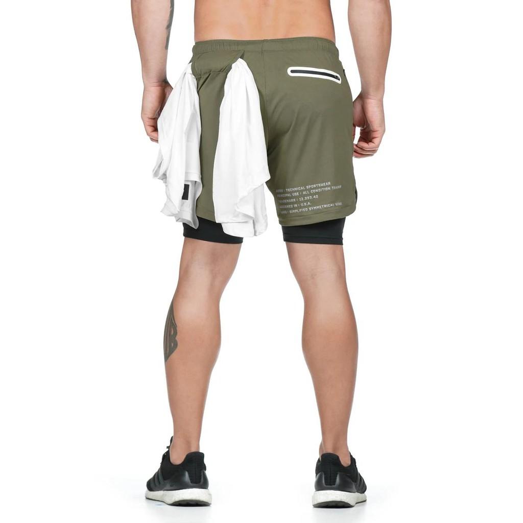 Quần short thể thao 2 lớp DRS, quần tập gym nam AVQ02 co giãn 4 chiều năng động, cá tính