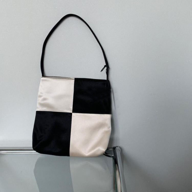 Sang Trọng Satin Nữ Mini Tote Tay Túi Thời Trang Túi Nữ Clutch Ví Túi Xách Retro Kẻ Sọc Nữ Nhỏ Túi Đeo Vai