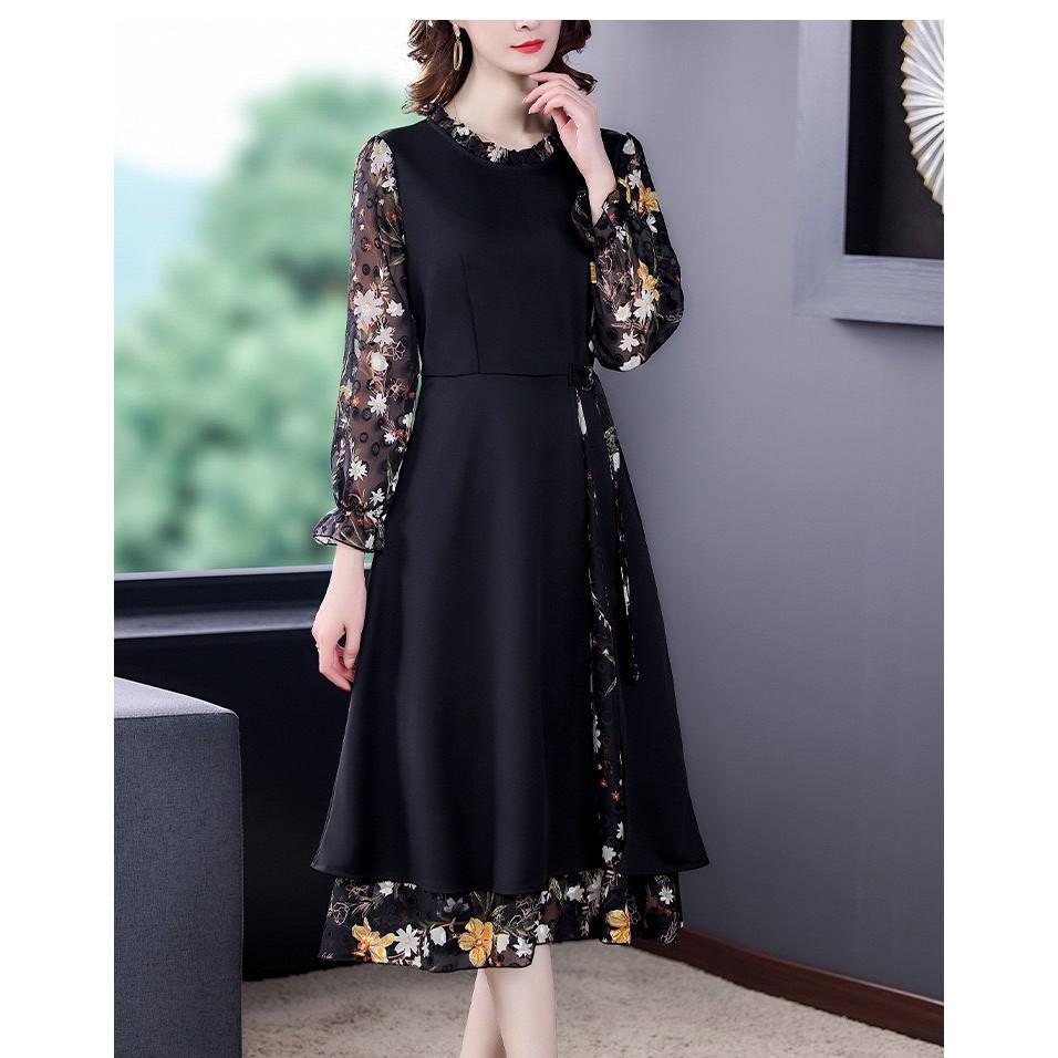 Đầm hoa trung niên cao cấp dành cho quý cô LT678-0421