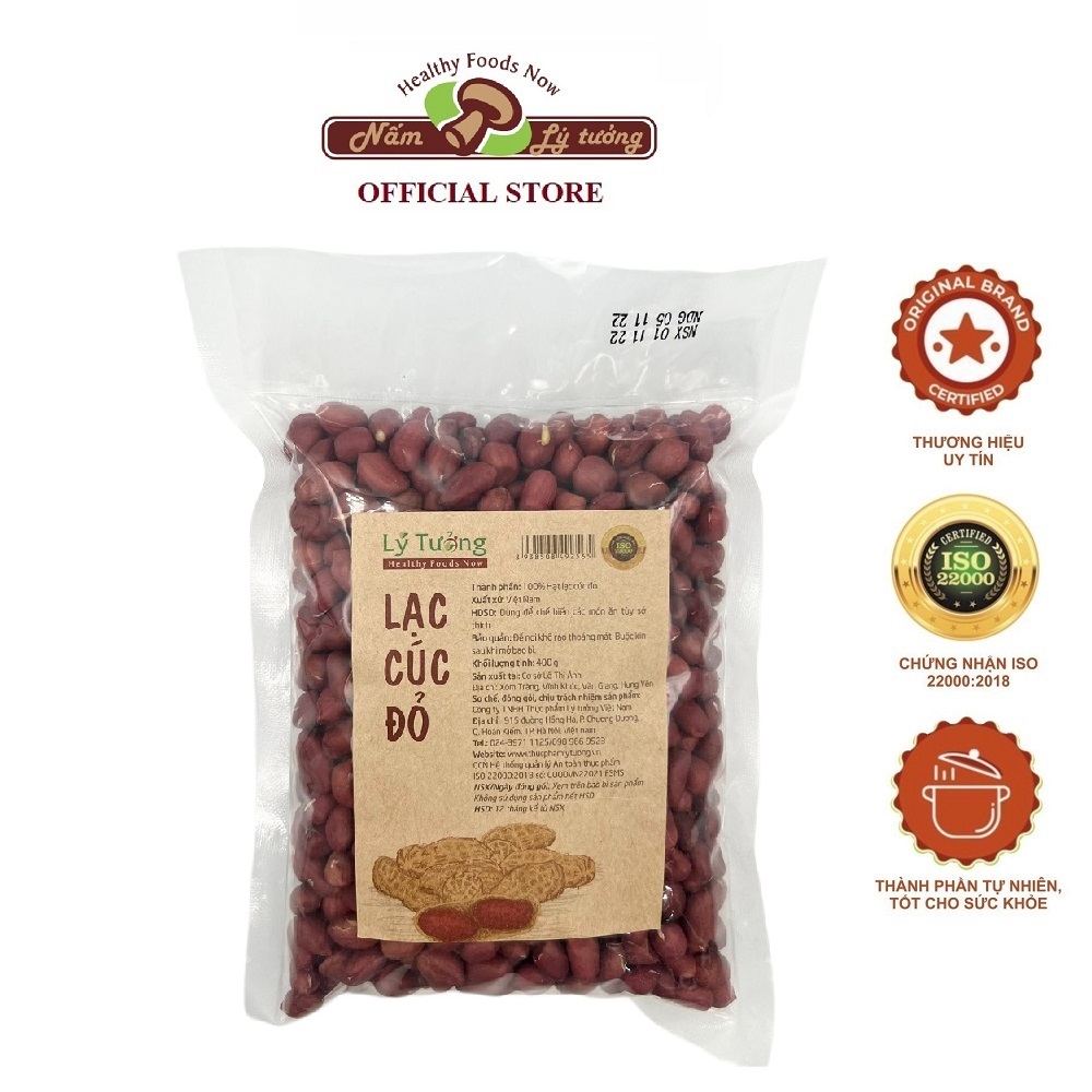 Lạc Cúc Đỏ Lý Tưởng 400g, Hạt Lạc Việt Nam, Lạc Không Chất Bảo Quản.
