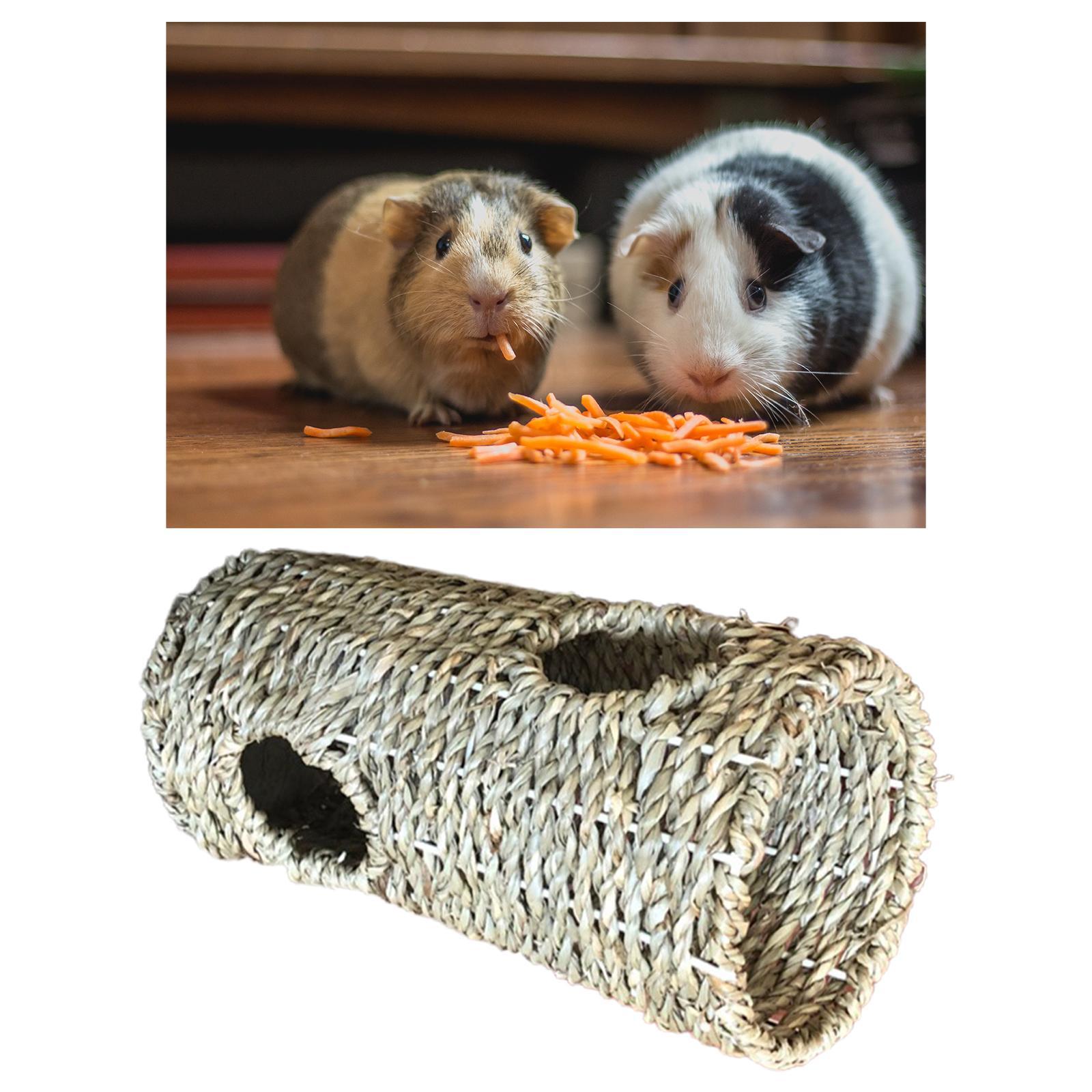 Hamster Grass Tunnel Tunnel Nest with Open Entrance House Peep Hole Home Hamster Toys Hideout for Syrian Hamster Rats Chinchilla Mice
