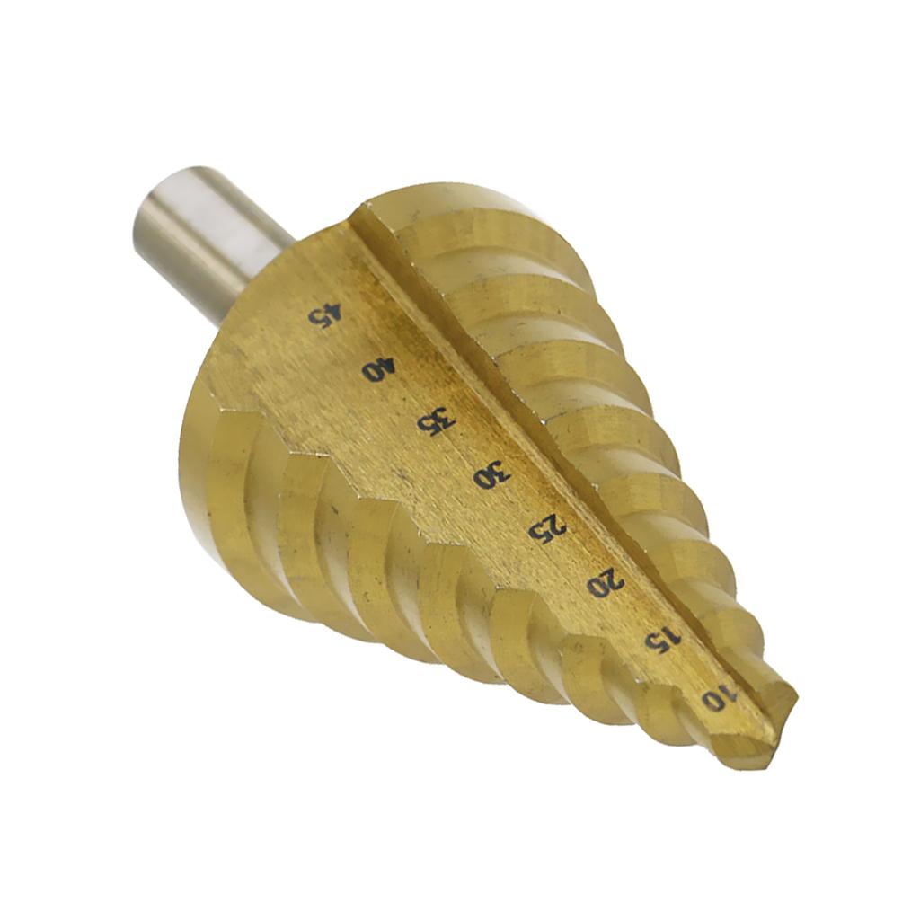 12mm Shank Titanium HSS Large Step Cone Drill Bit Hole Cutter Tool 10-45mm