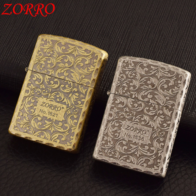 Vỏ Hột Quẹt Bật Lửa Xăng Đá Zorro Z92045B Thiết Kế Đẹp Độc Lạ - Dùng Xăng Bấc Đá Cao Cấp