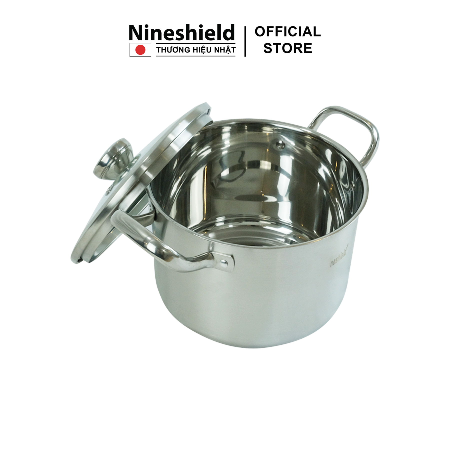 Bộ nồi Inox 3 món mẫu mới Nineshield KB BNI62 - Hàng chính hãng