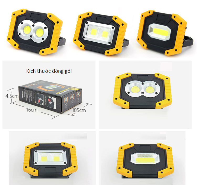 Đèn Led Ngoài Trời Công Suất 10W Sạc Điện Đa Năng