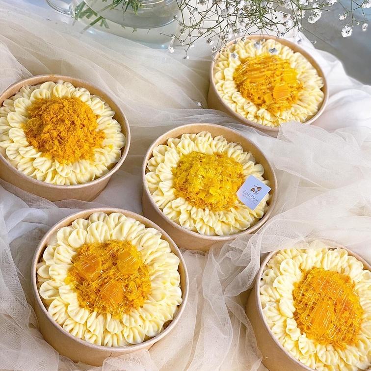 50 Hộp Tròn Giấy Kraft 750ml Dùng Nướng Bánh Bông Lan Trứng Muối 14cm