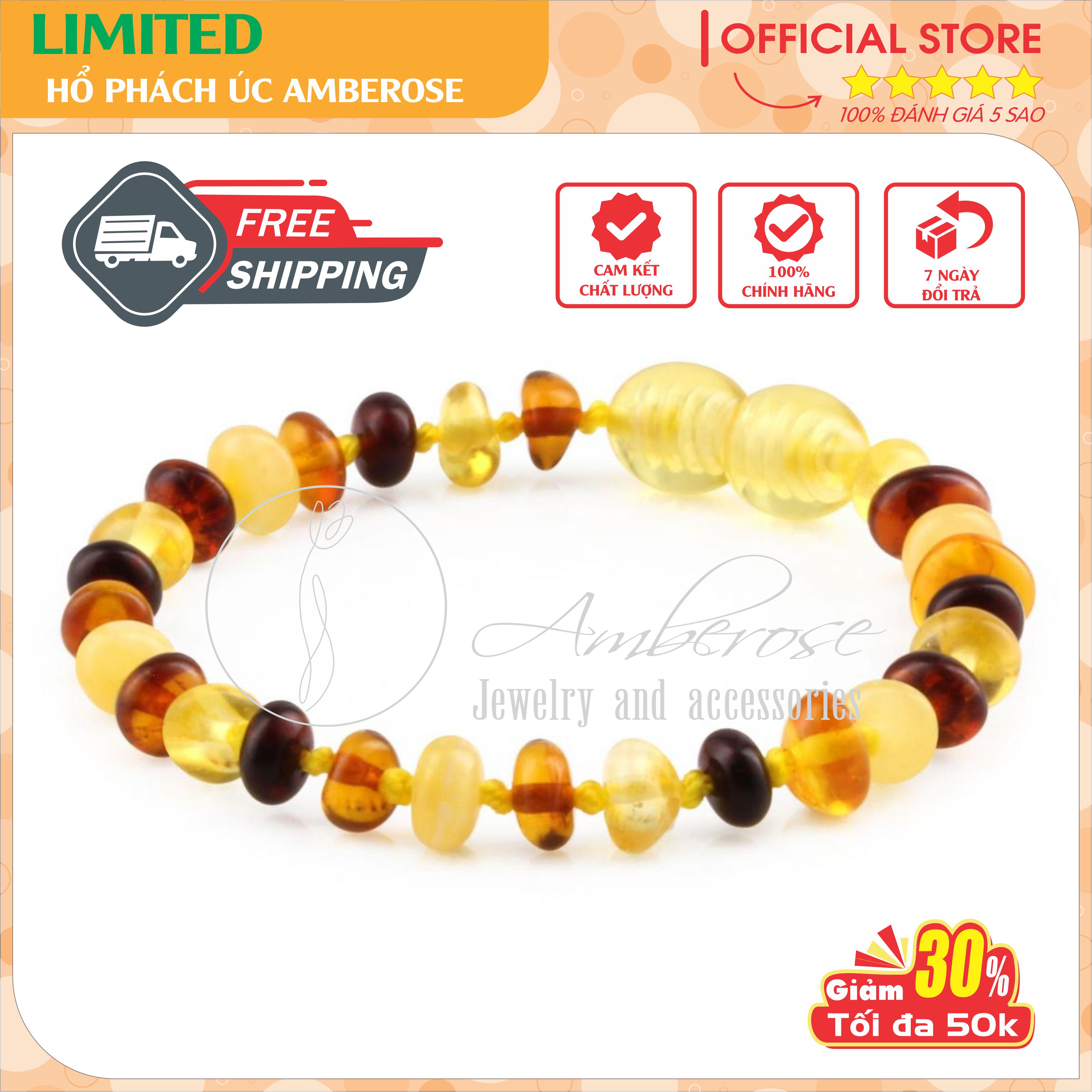 Bộ Vòng Hổ Phách Amber Úc Cho Bé 0 - 10 tuổi SABLMTM4M22