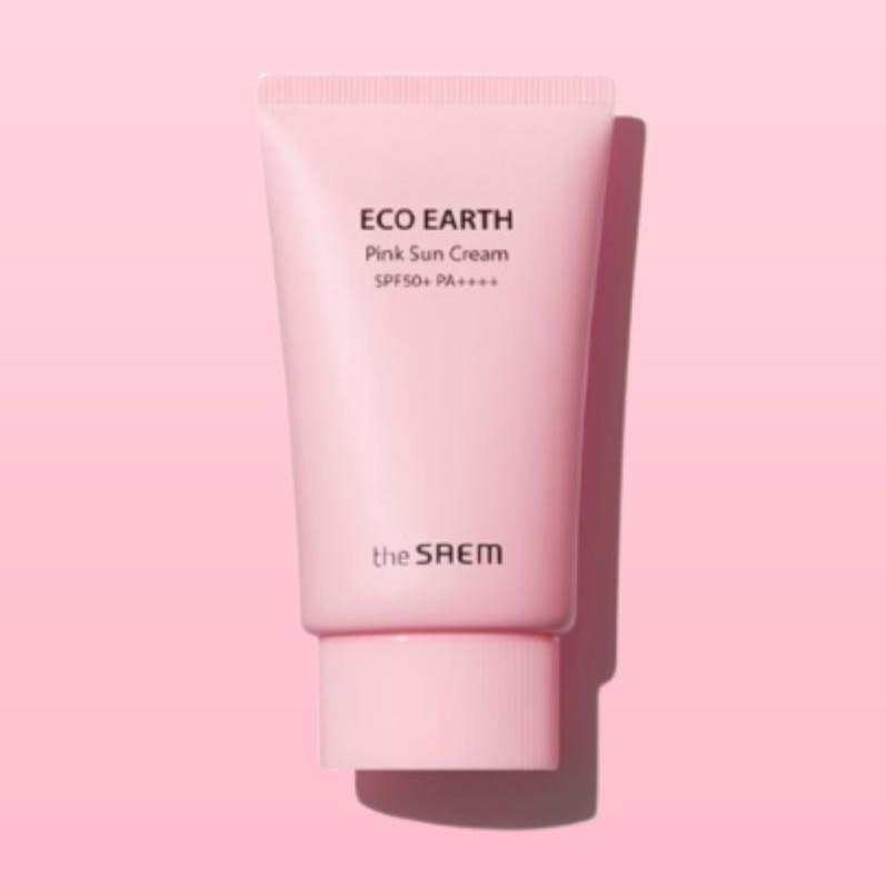 Kem chống nắng giúp da sáng hồng tự nhiên The Saem Eco Earth Power Pink Sun Cream SPF50+/PA++++ 50ML