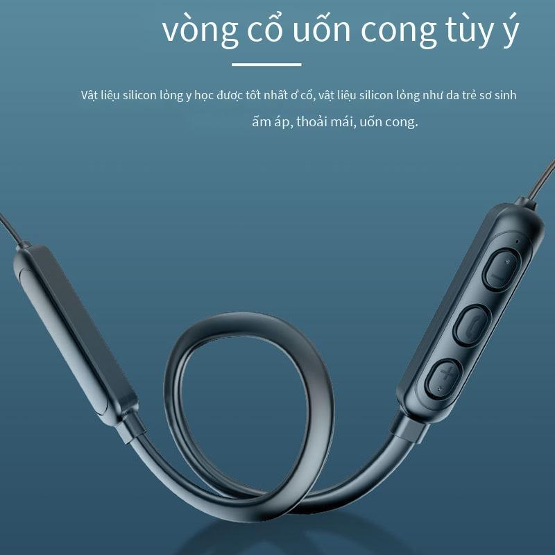 Khuyến mại tai nghe bluetooth treo cổ điện thoại di động tai nghe không dây trong tai thể thao không dây loa siêu trầm tai nghe