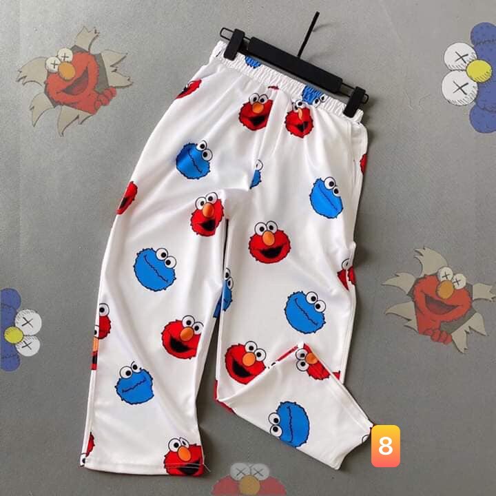 (M L XL, 40-70KG) Quần dài thun cartoon unisex nam/nữ. Quần dài pants hoạt hình. Quần dài thun cào. Quần cartoon unisex nam/nữ. Quần thun dài unisex. Họa tiết: cún/chó snoopy - vịt vàng - báo hồng the pink panther - thú mỏ vịt perry - con rối sesame - gà