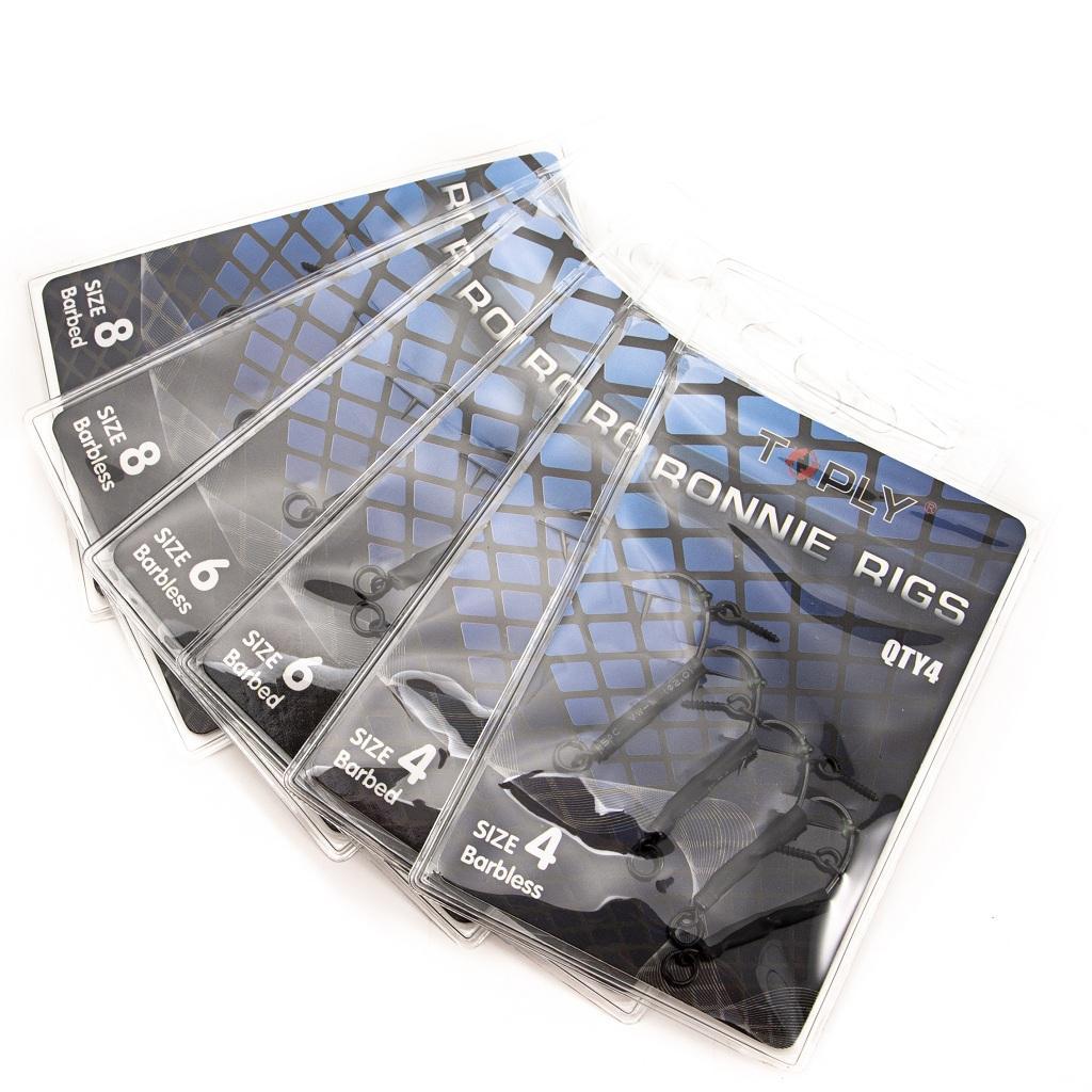 4pcs Fishing Ronnie Rigs Carp Fishing Rigs Assist Hooks 04 barbed 04