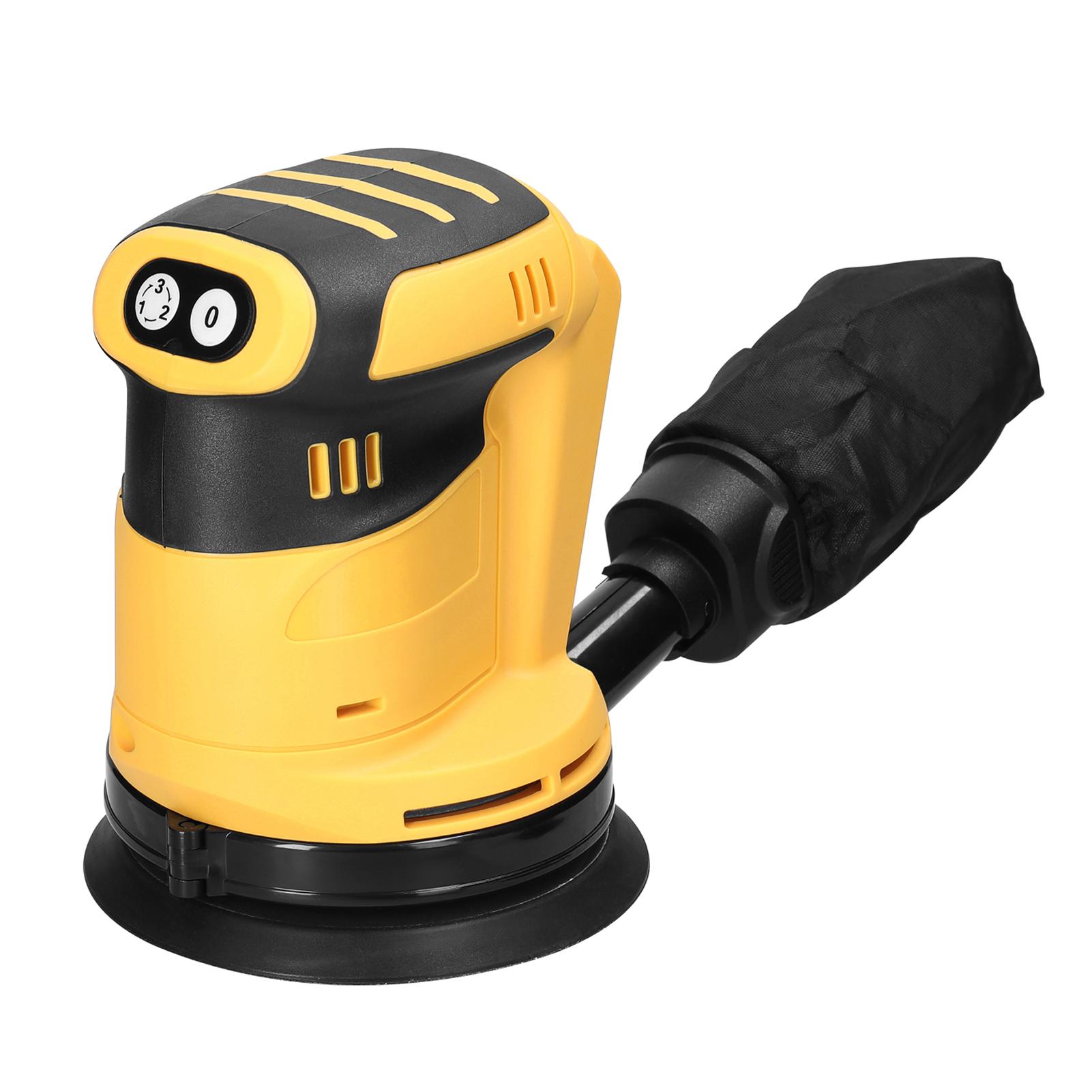 125mm Brush Motor Cordless Orbital Sander Wood Grinder Electric Car Polisher Multifunctional Wood Metal Polishing Grinding Sanding Machine 3 Speed Adjustable Orbital Sander For 20V Battery