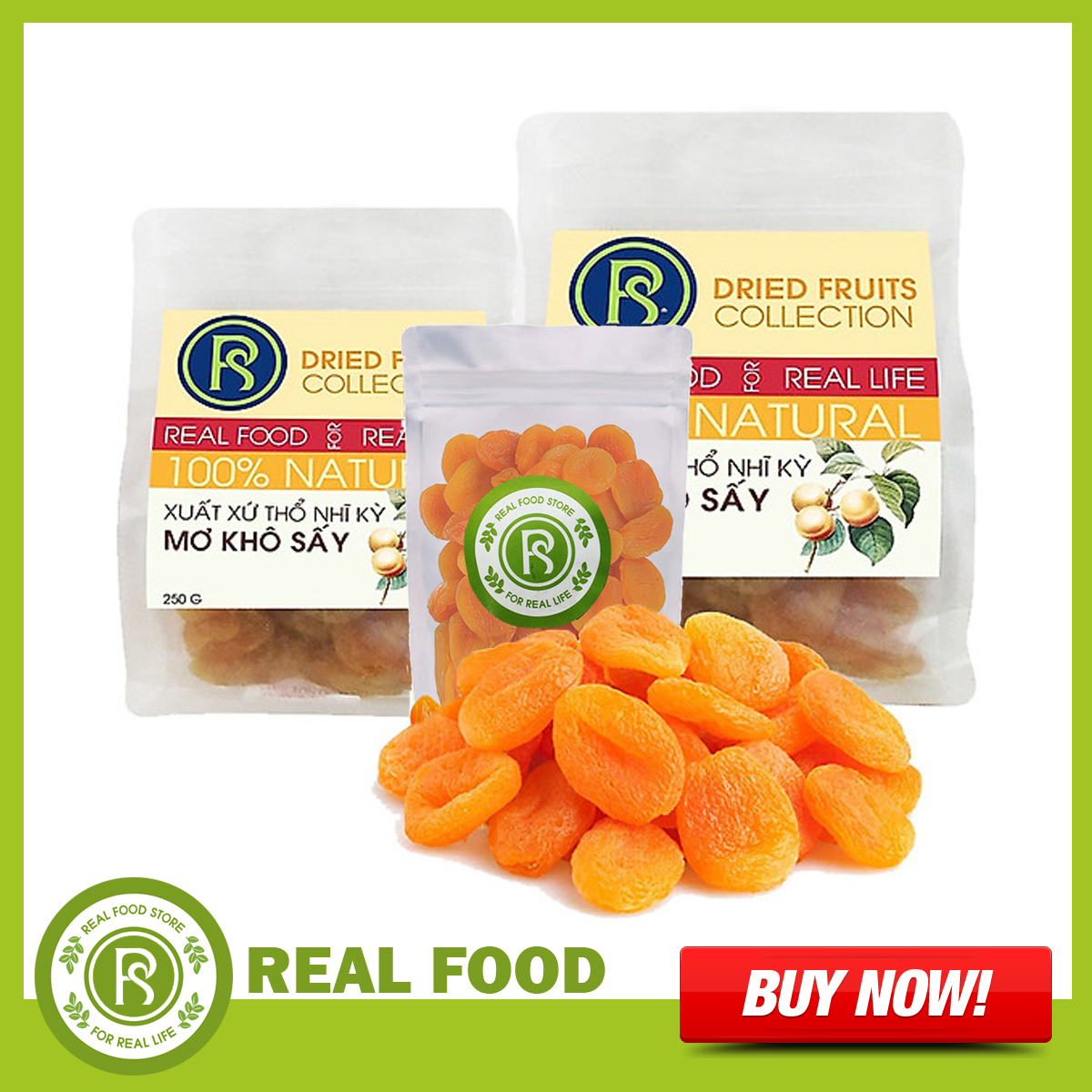 Túi Mơ Sấy REAL FOOD STORE (100g/250g/500g)