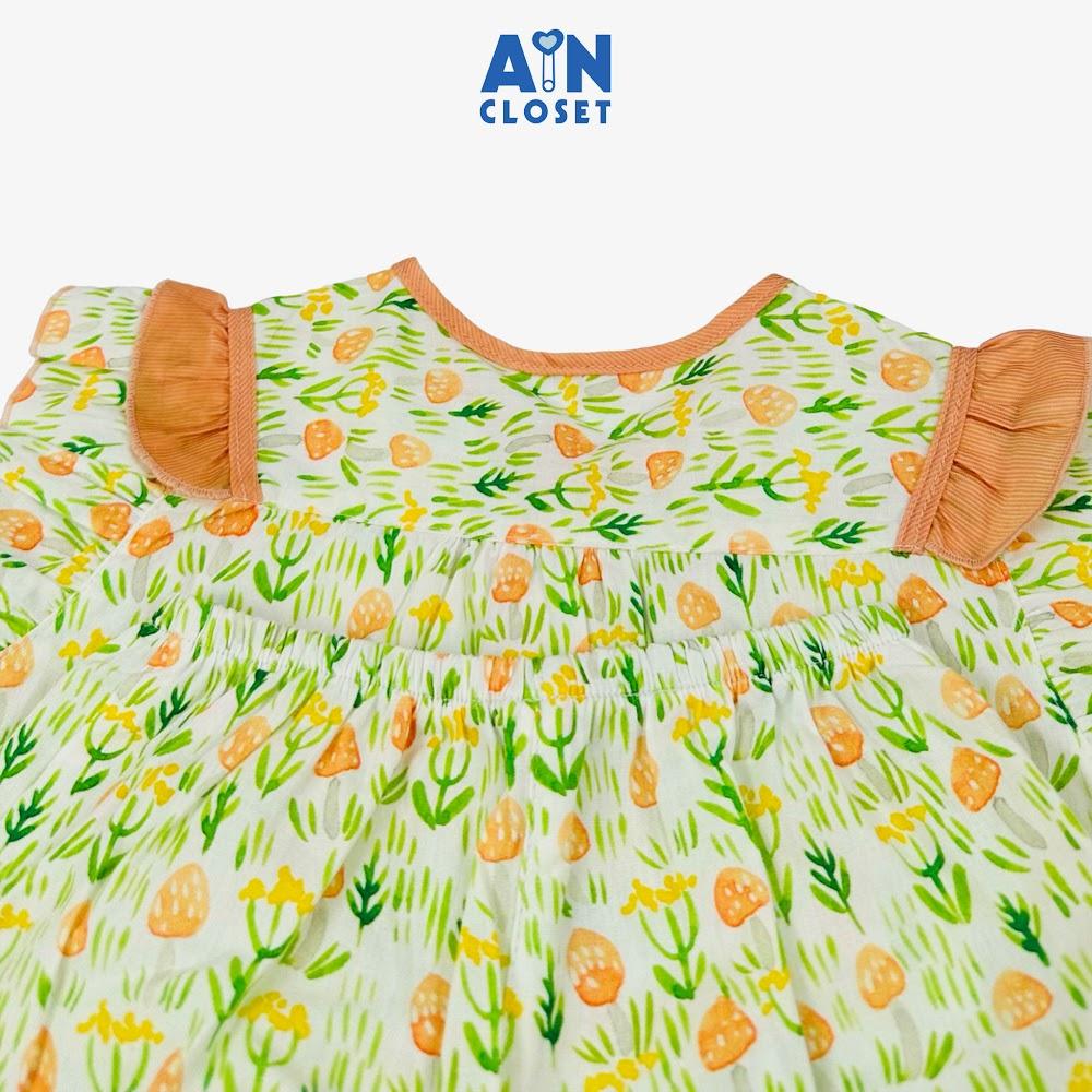 Bộ quần áo Ngắn bé gái họa tiết Nấm Cam cotton - AICDBGECQGUC - AIN Closet