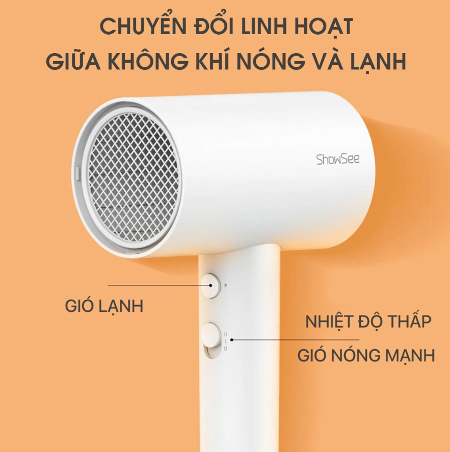 Máy sấy tóc ion làm mượt tóc Showsee A1-W - Hàng nhập khẩu chính hãng