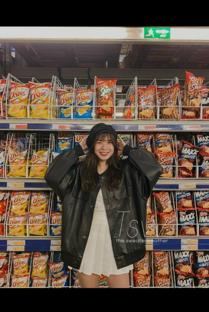 Áo khoác bomber da, áo khoác da dáng rộng ( Hàng loại 1 bán shop