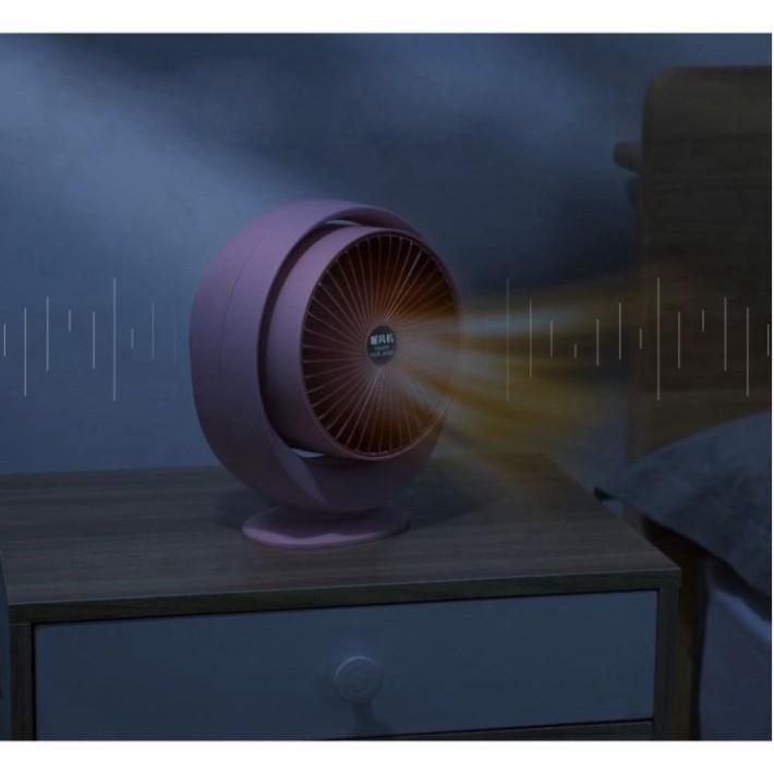 Chăn Hè Lông Vũ Nhập khẩu Mẫu Hot 2021 Quạt sưởi mini 2 chiều để bàn Heater Fan công suất 800W, chống lật