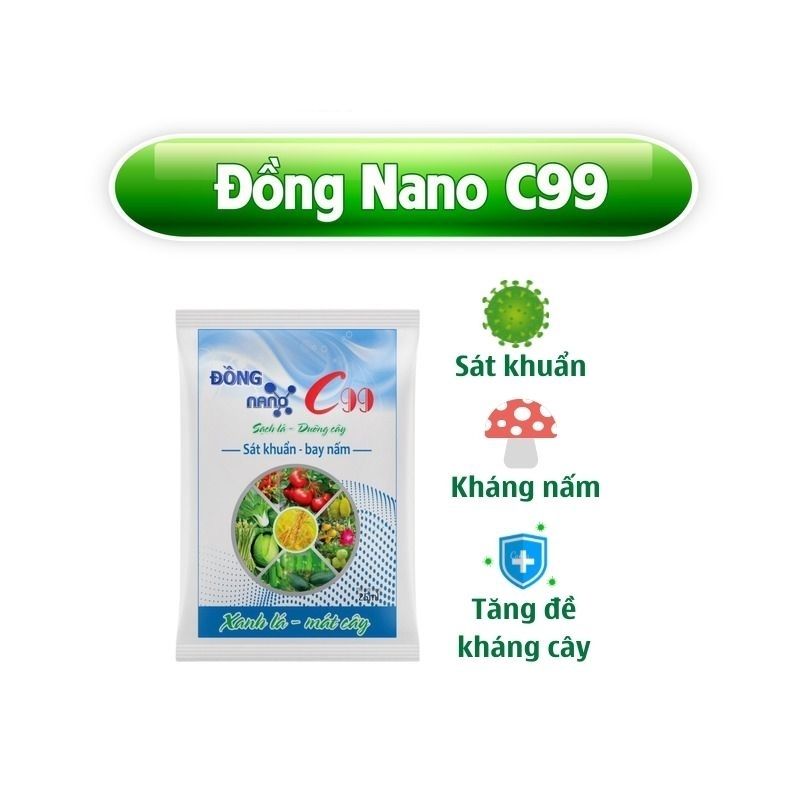 Nano Sinh Học Ecom Diệt Khuẩn Trừ Nấm, Dưỡng Cây, Khô Nhanh Vết Thương, Tẩy Rong Rêu Chống Héo, Thối Nhũn Đồng Nano C99 25ml