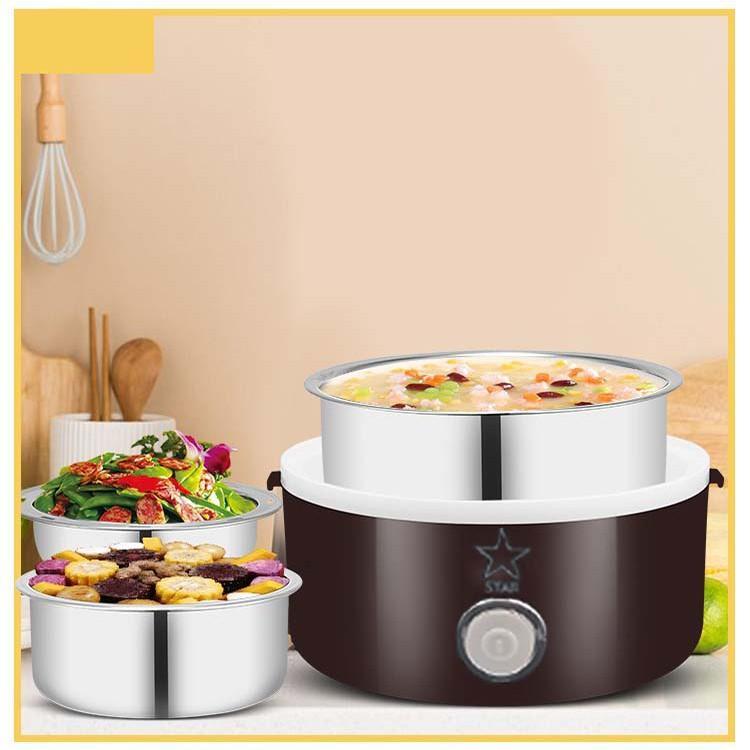 Cặp Lồng Cắm Điện 3 Tầng Ruột Inox Cao Cấp Giữ Nóng Thức Ăn Liên Tục - Giao Hàng Toàn Quốc