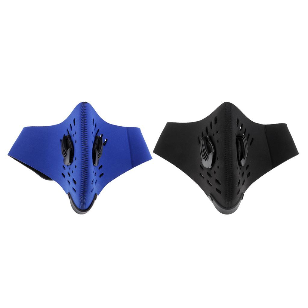 2pcs Cycling Face Mask Activated Carbon Dustproof Anti-Pollution Face Cover