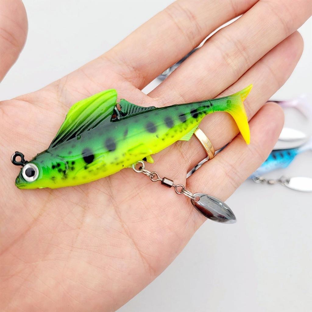 Mồi câu lure cá lóc mồi mềm giả cá thòi lòi mồi câu lure có thìa thu hút cá khi chuyển động nặng 12gram