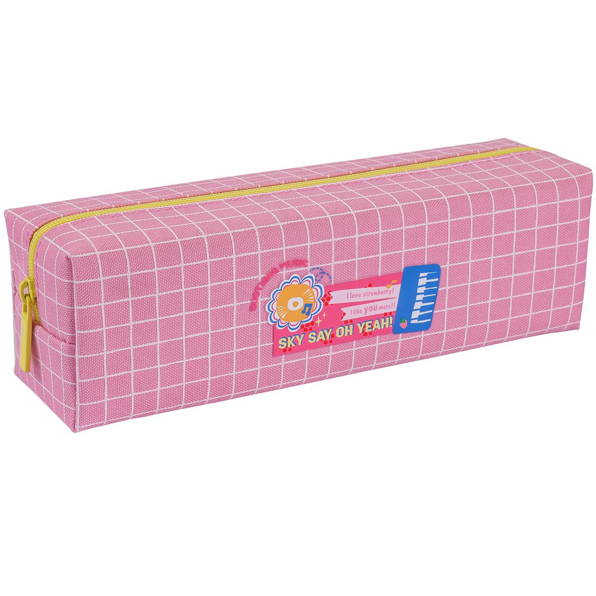 Bóp Viết Dáng Vuông Kẻ Caro Deli - Phiên Bản Sơn Tùng M-TP Giới Hạn - Deli H902 - Màu Hồng