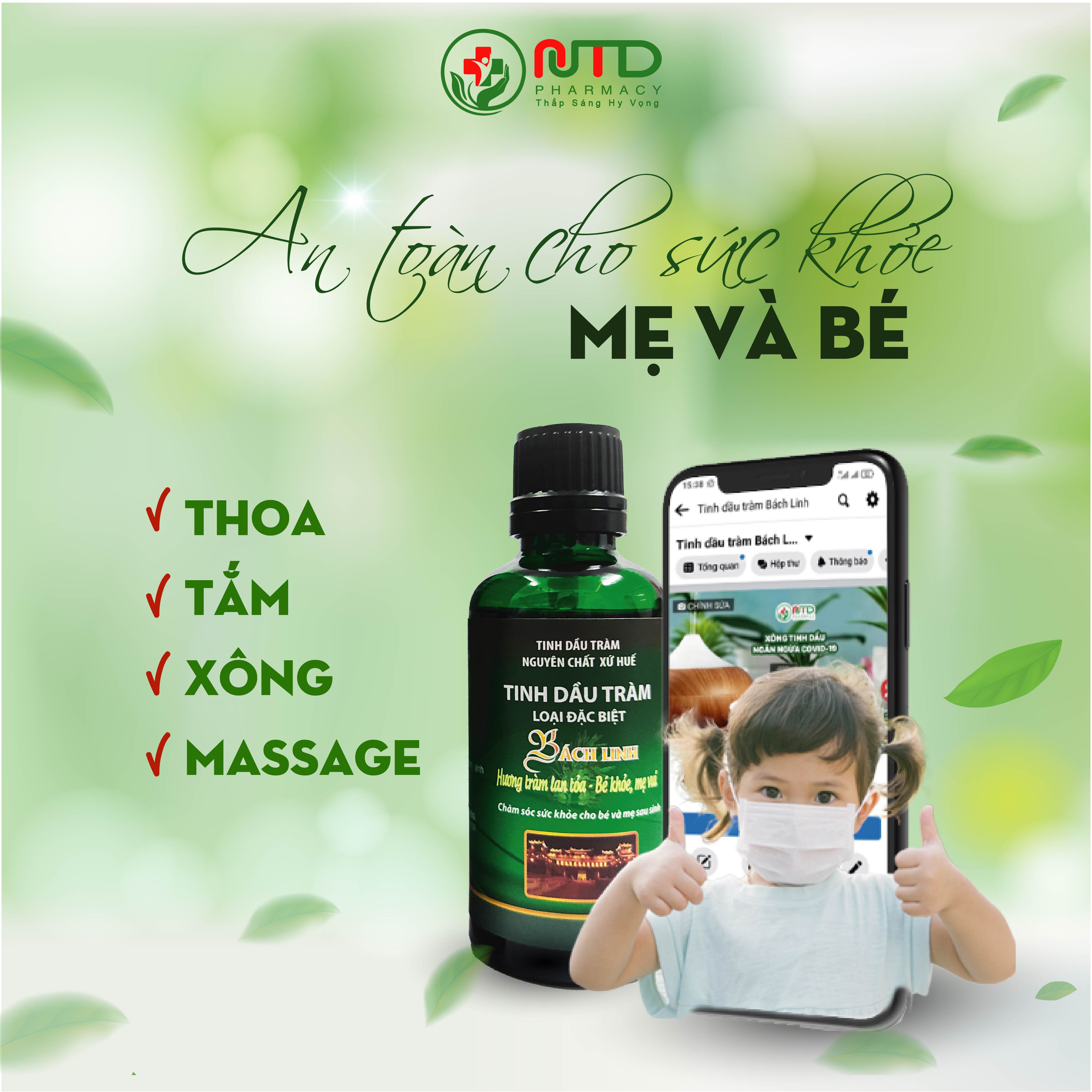 Tinh dầu tràm Bách Linh - Tinh dầu chăm sóc sức khỏe mẹ và bé