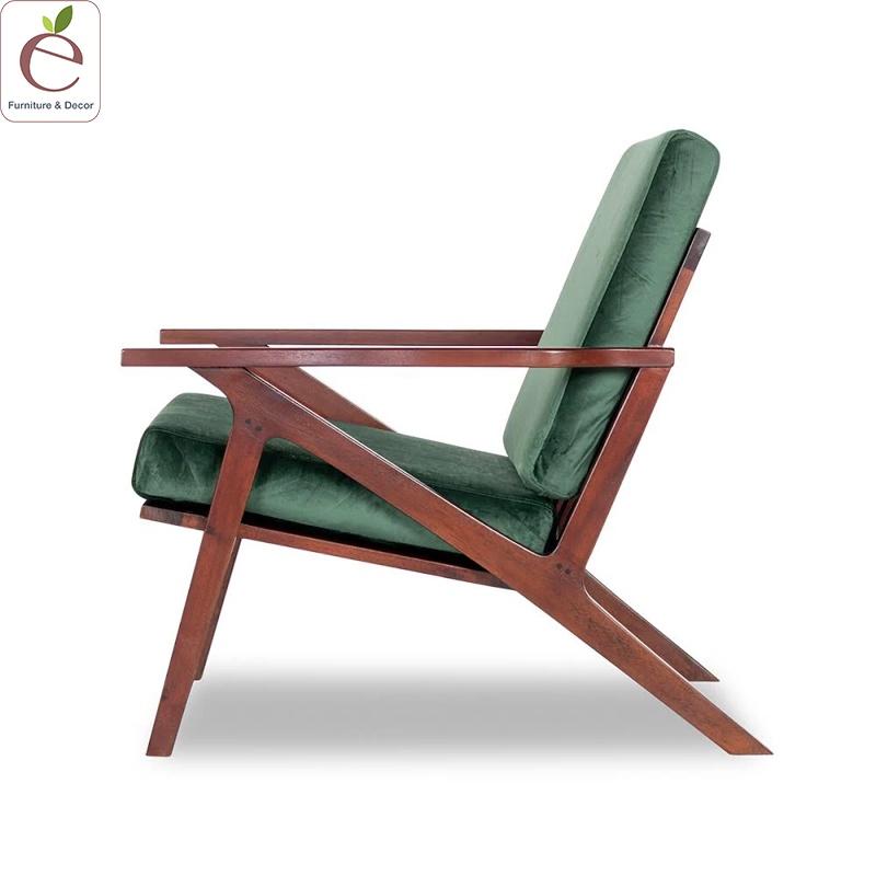 Sofa đơn Z Armchair- Sofa khung nan gỗ cao su, bọc đệm vải nỉ cao cấp. Hàng gia công tỉ mỉ, chất lượng xuất khẩu.