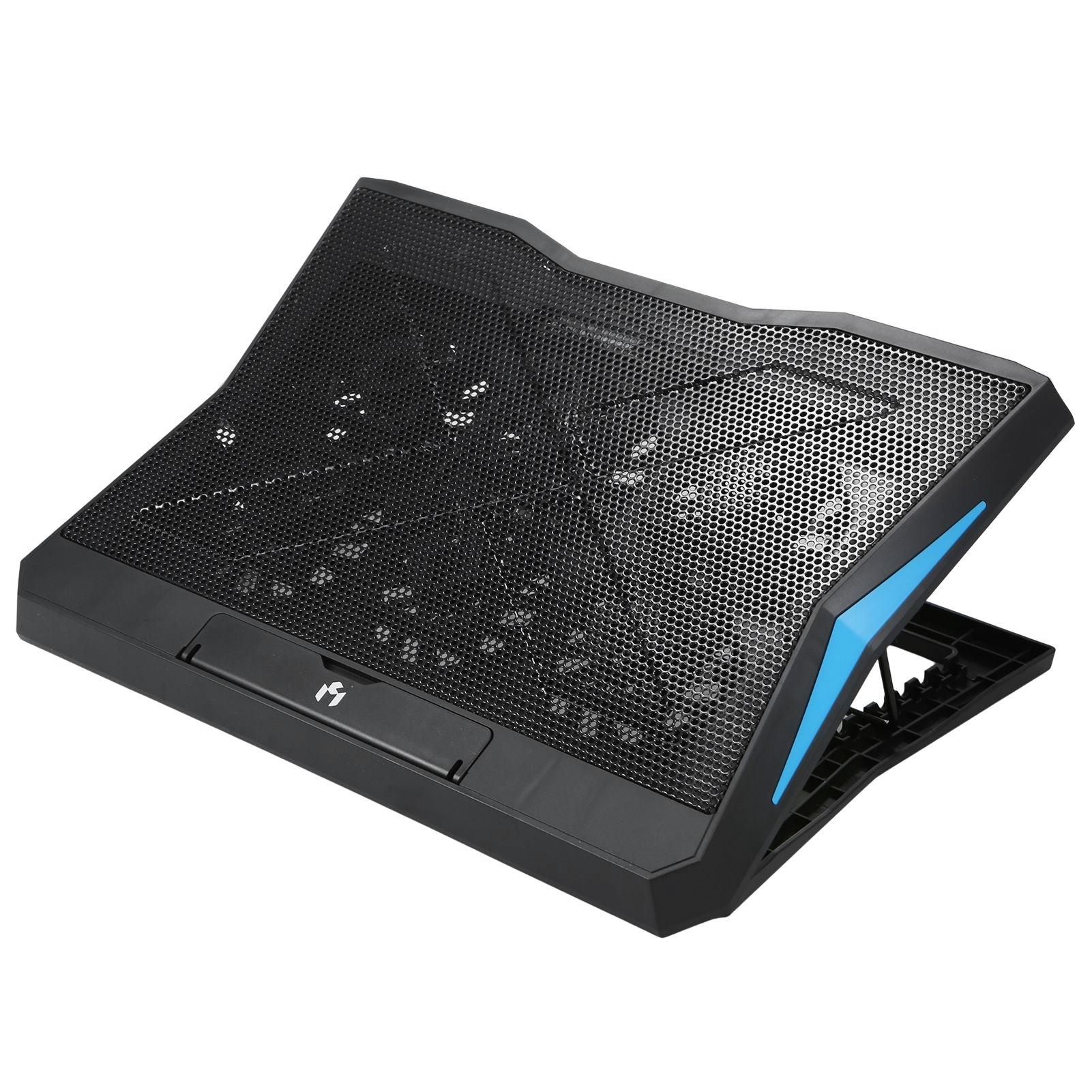 Q3 Laptop Cooler 6-fan Laptop Cooling Stand Low Noise with 6-level Adjustable Height Dual USB Ports Wide Compatibility