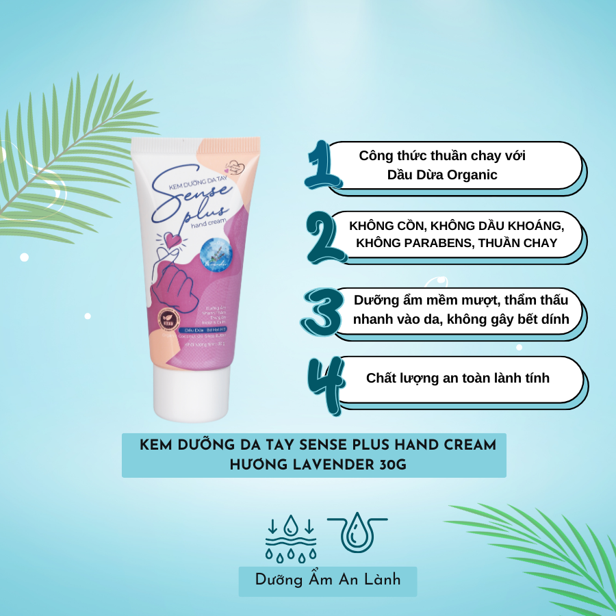 KEM DƯỠNG DA TAY SENSE PLUS HAND CREAM HƯƠNG HOA LAVENDER 30G