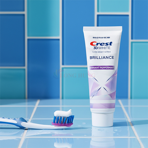 Combo kem đánh răng Crest 3D White Brilliance Vibrant (130g x 2) - Hàng chính hãng