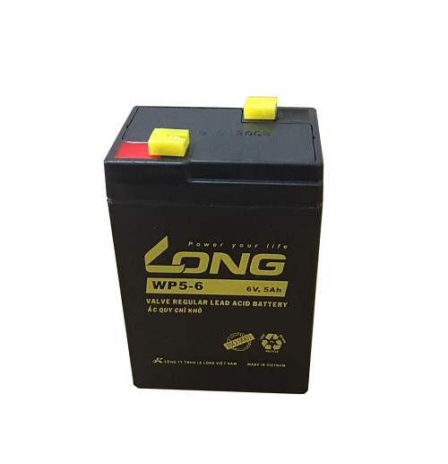 Ắc Quy LONG 6V 5Ah – WP5-6 - Ắc Quy Cho UPS, Inverter, Cân Điện Tử