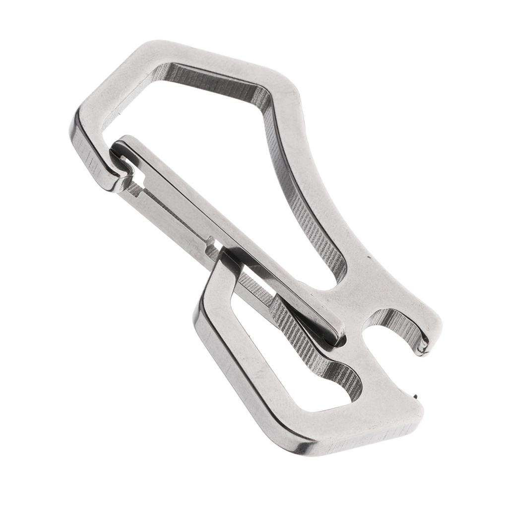 Anti Lost Keychain Carabiner Buckle Clip Keyring Bottle Opener Tools Silver