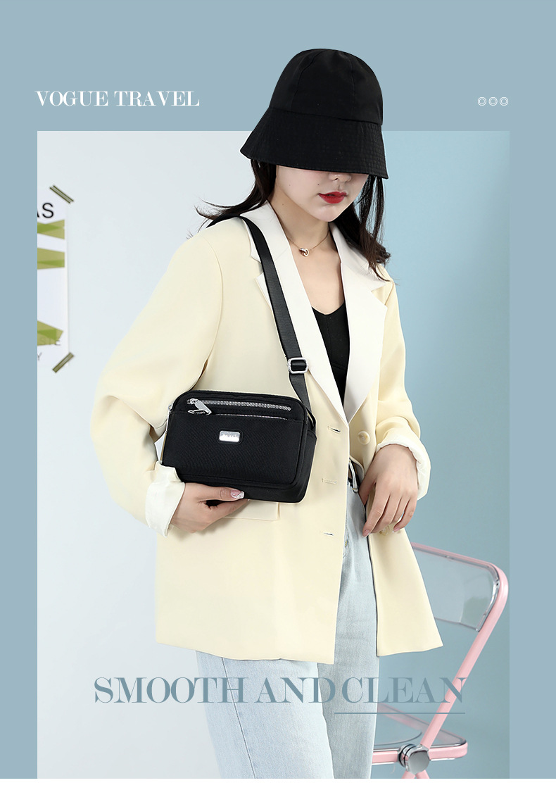 Túi đeo chéo nữ vải dù chống nước màu trơn thời trang hàn quốc kiểu hộp ngang dễ thương 5902