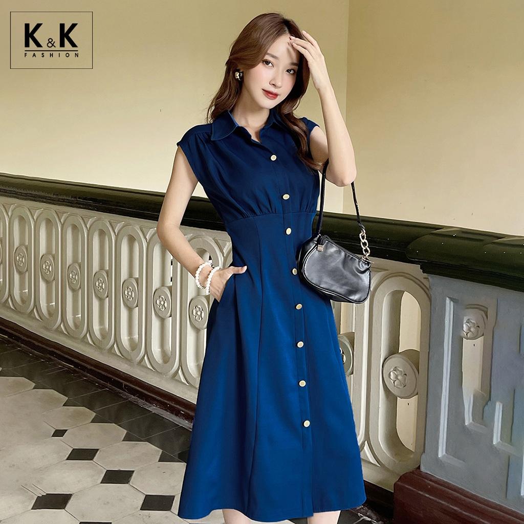 Đầm Sơ Mi Công Sở Dáng Chữ A K&amp;K Fashion KK120-17 Chất Liệu Tuyết Hàn