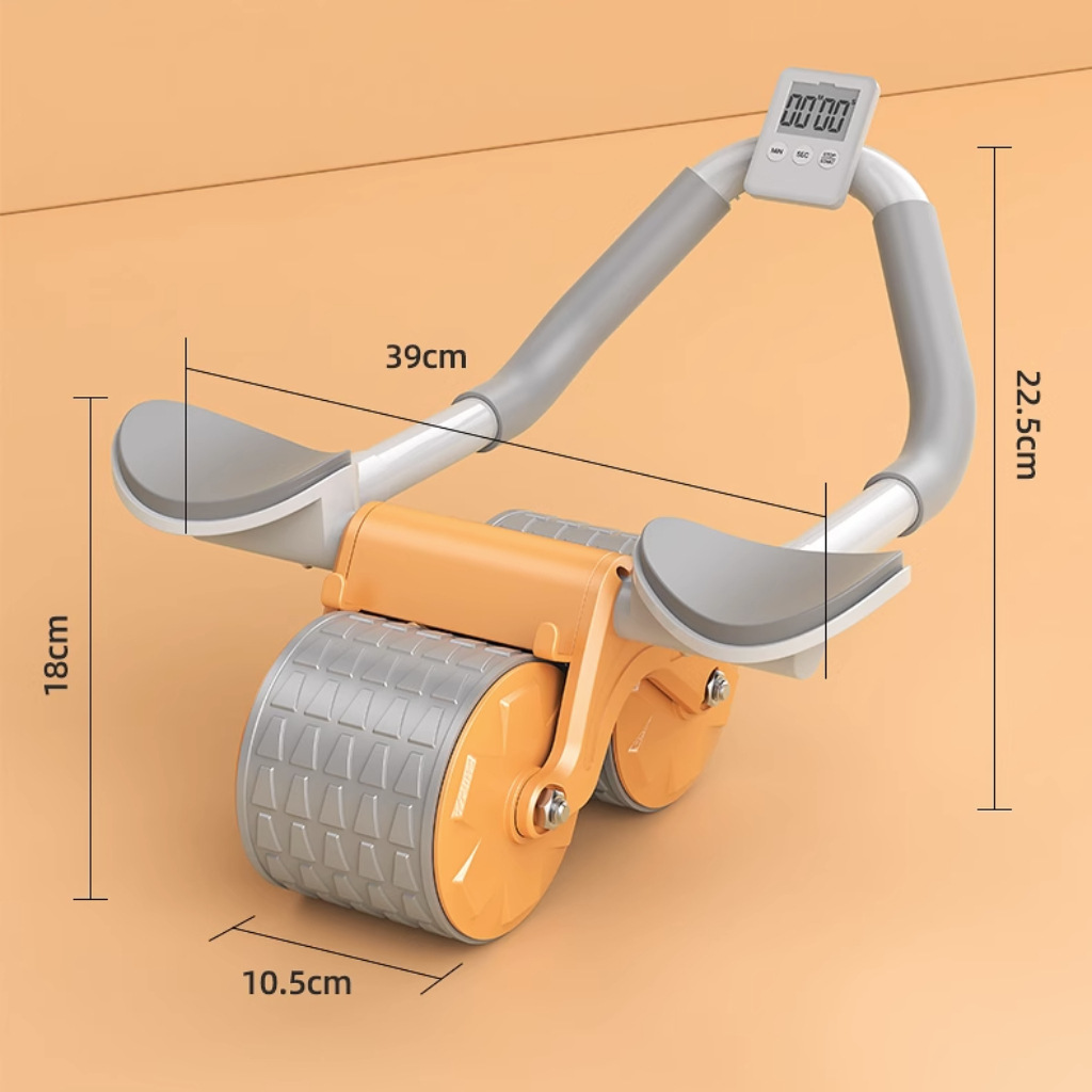 Dụng cụ con lăn tập bụng, hỗ trợ tập plank, có đếm thời gian, hỗ trợ trợ lực