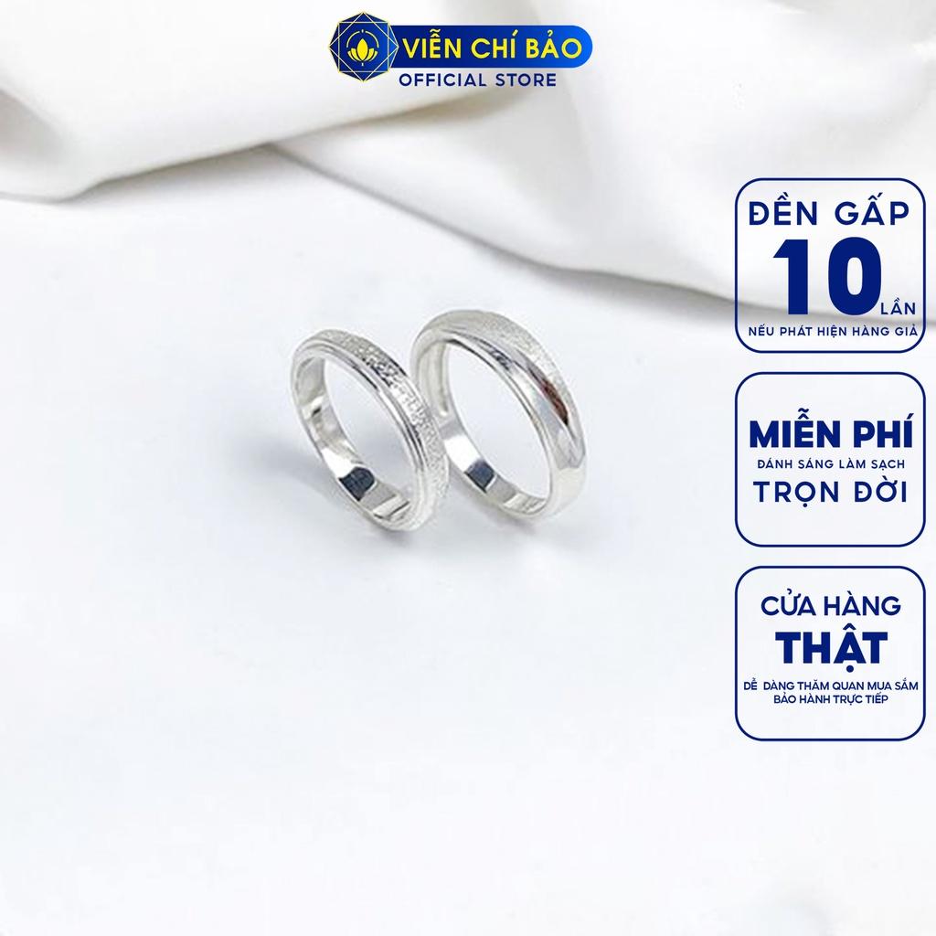 Nhẫn bạc đôi nam nữ unisex cát xoắn chất liệu bạc S925 thời trang phụ kiện trang sức nữ Viễn Chí Bảo N700239 + N700001