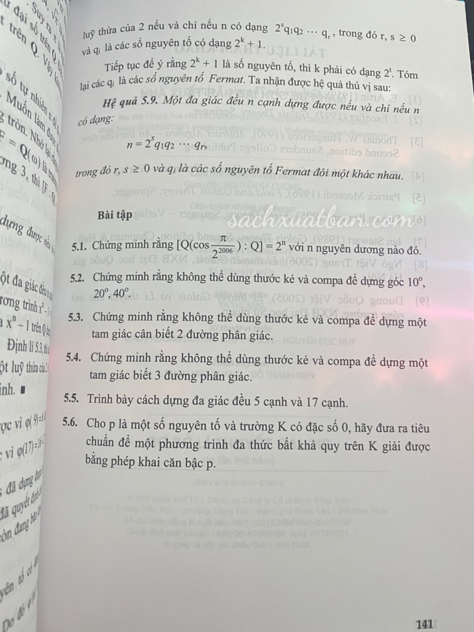 Sách Cơ sở lí thuyết Galois