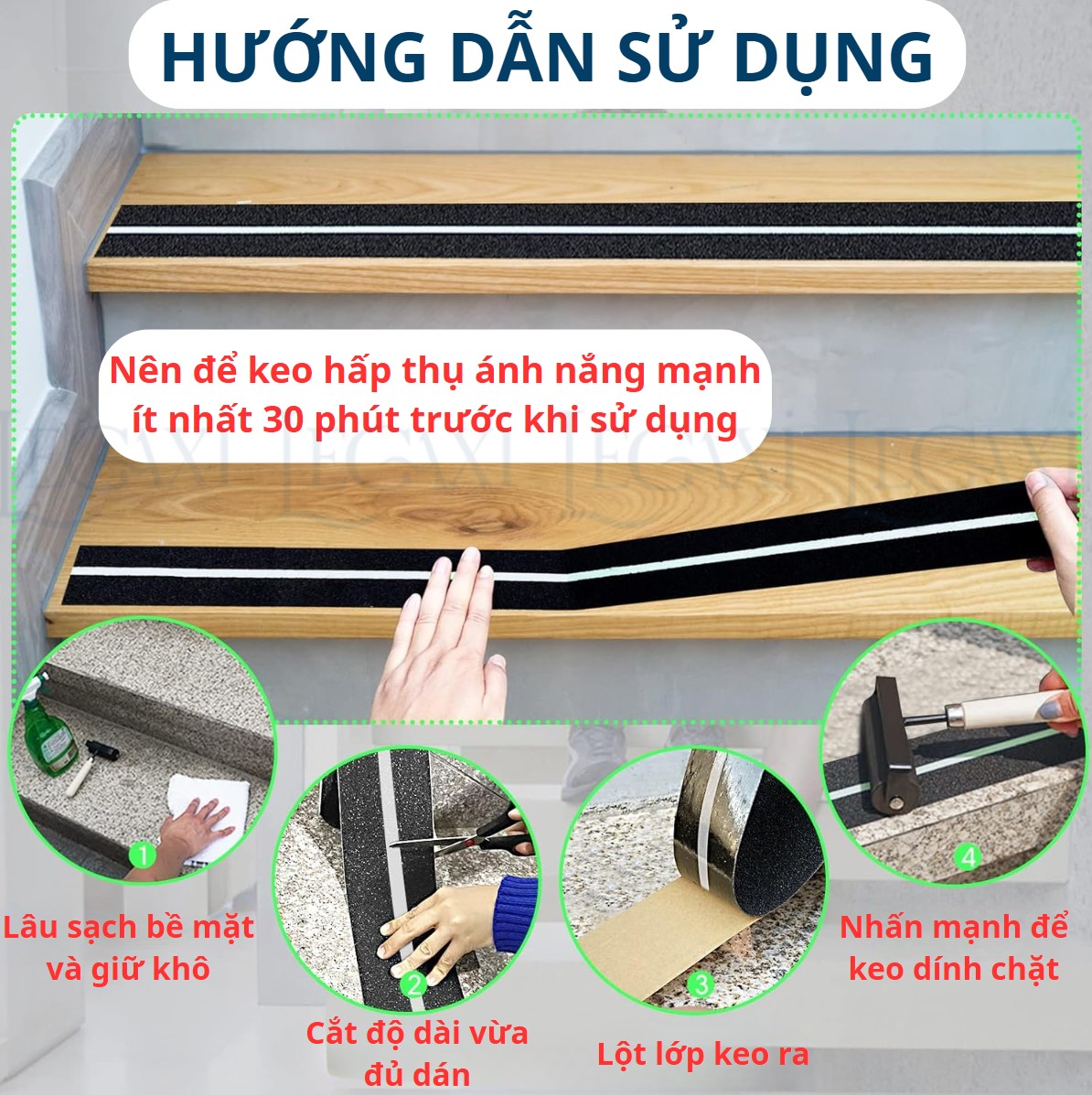 Băng Keo Nhám Dạ Quang Chống Trượt Cầu Thang Bật Thèm Bật Tam Cấp 5cmx5Mét TránhTé Ngã Cho Người Lớn