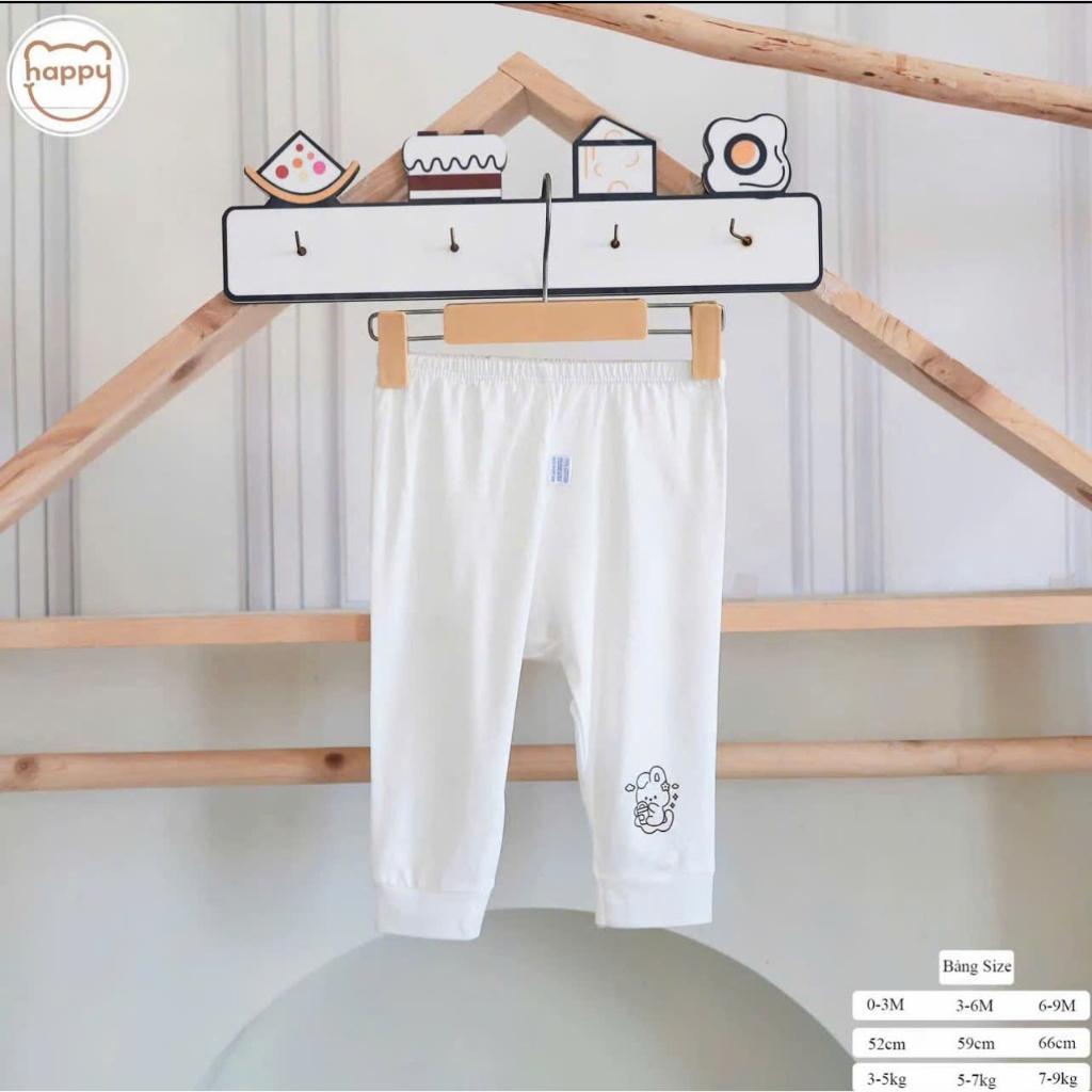 [3-9kg] Quần Dài Trắng Thun Lạnh Mặc Tả Bỉm Thoải Mái Chất Mềm, Mát, Co Giãn Cho Bé Sơ Sinh - 1 Quần - Bé Trai
